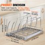 VEVOR Pan and Pot Rack, Expandable Pull Out Under Cabinet Organizer, Cookie Sheet Baking Pans tray Organization, Adjustable Wire Dividers, Steel Lid Holder for Kitchen Cabinet & Pantry Storage, 11.7"W