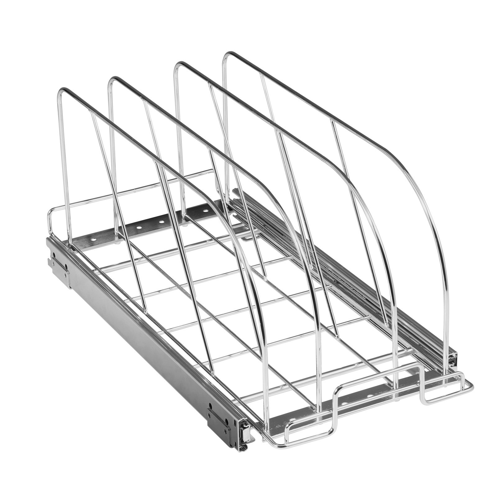 VEVOR Pan and Pot Rack, Expandable Pull Out Under Cabinet Organizer, Cookie Sheet Baking Pans tray Organization, Adjustable Wire Dividers, Steel Lid Holder for Kitchen Cabinet & Pantry Storage,