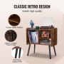 VEVOR Record Player Stand 2-Tier Wooden Turntable Stand 3 Cabinets Black & Brown