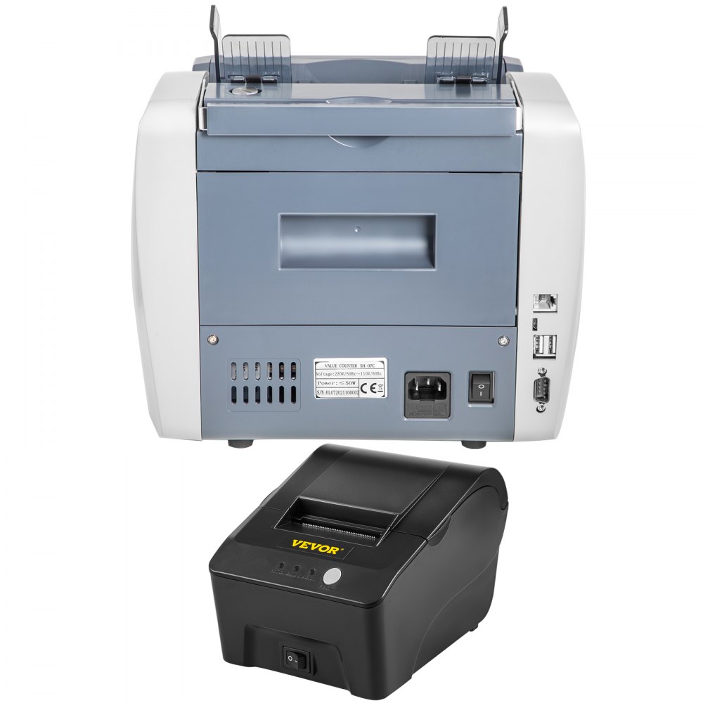 VEVOR Bankbiljettenteller, Gemengde Coupures Geldtelmachine, 5 Valse Detectie Klein Biljettelmachine, Meerdere Werkende Modellen Geld Teller Machine, 800/1000/1200/1500 stukken/min Bankbiljettenteller