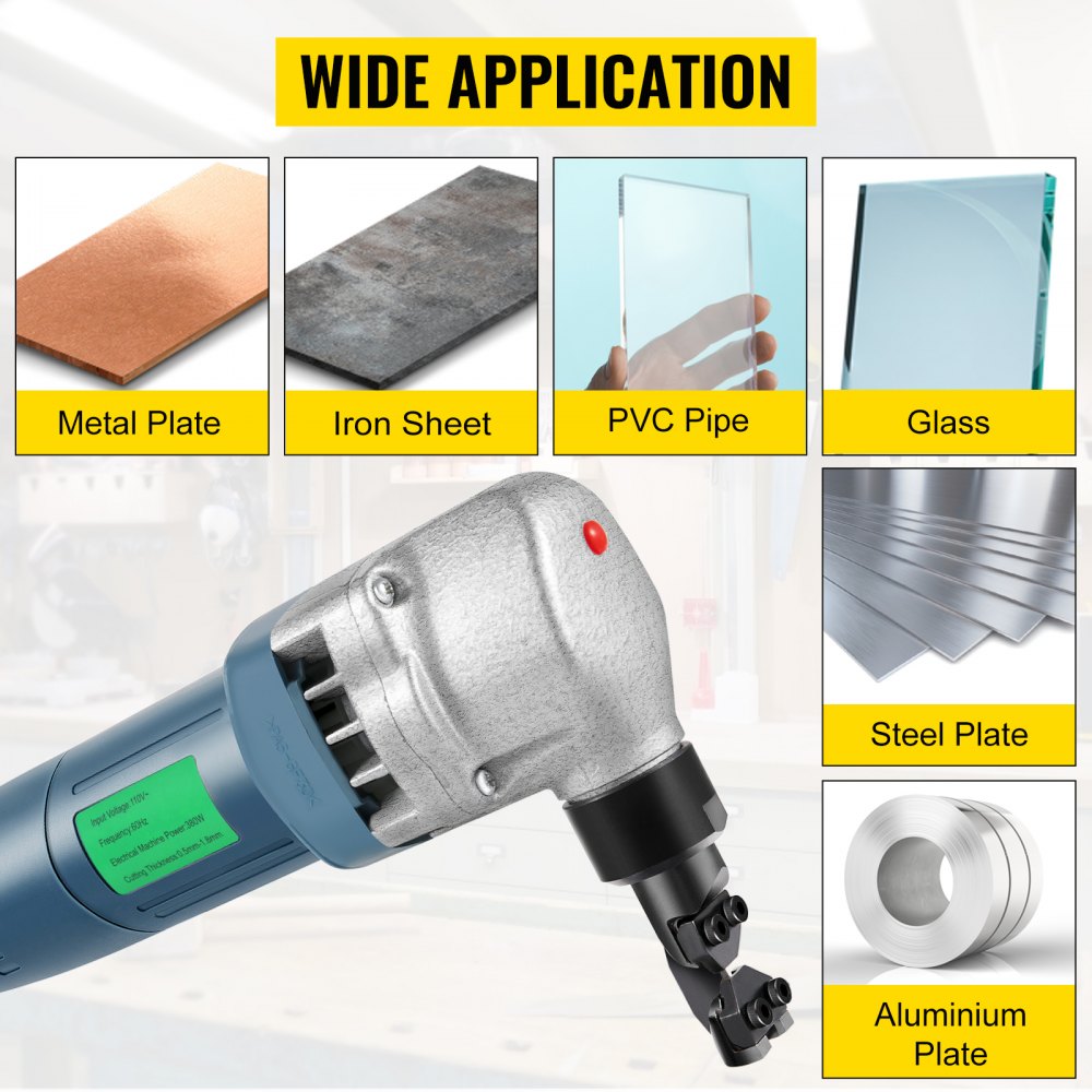 VEVOR Metalen Knabber 1,8 mm 380 W Knabbelaar 1800 omw/min Nibbler van Hoogwaardige Metaallegeringen met 360 Graden Verstelbare Mesgeleider voor Schoon en Nauwkeurig Staal Plastic of Andere Metalen