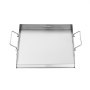 VEVOR Grillplaat Grillpan van roestvrij staal Universele rechthoekige plaat (448 x 370 mm) met vlakke bovenkant, gasgrillplaat voor BBQ Grill Teppanyaki, kookgerei voor gezinnen met handvat