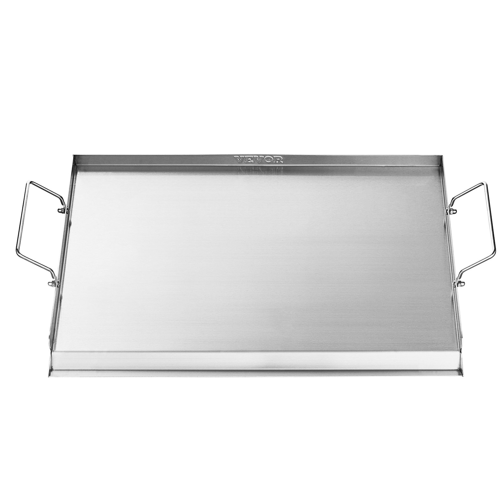 VEVOR Bakplaat, Universele Rechthoekige Plaat van Roest RVS (585 x 365 mm) met Platte Bovenkant, Gasgrill Bakplaat voor BBQ Grill Teppanyaki, Draagbaar Kookgerei voor het Gezin met Handvat