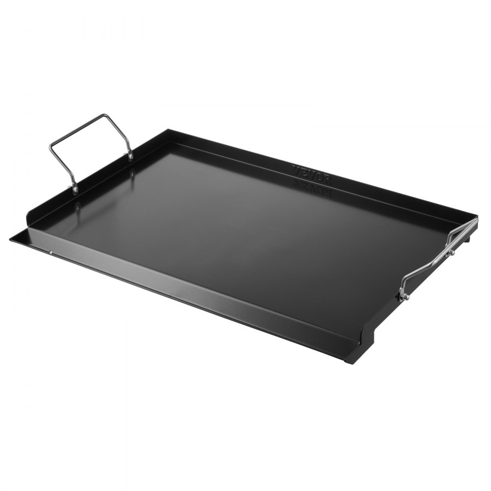 VEVOR Bakplaat, Universele Rechthoekige Plaat van Koolstofstaal (606 x 360 mm) met Platte Bovenkant, Gasgrill Bakplaat voor BBQ Grill, Teppanyaki, Draagbaar Kookgerei voor het Gezin met Handvat