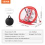 VEVOR golf chipping net, red and black, with ground stakes and portable carry bag, dimensions: 2.8x2.4x1.8 ft.