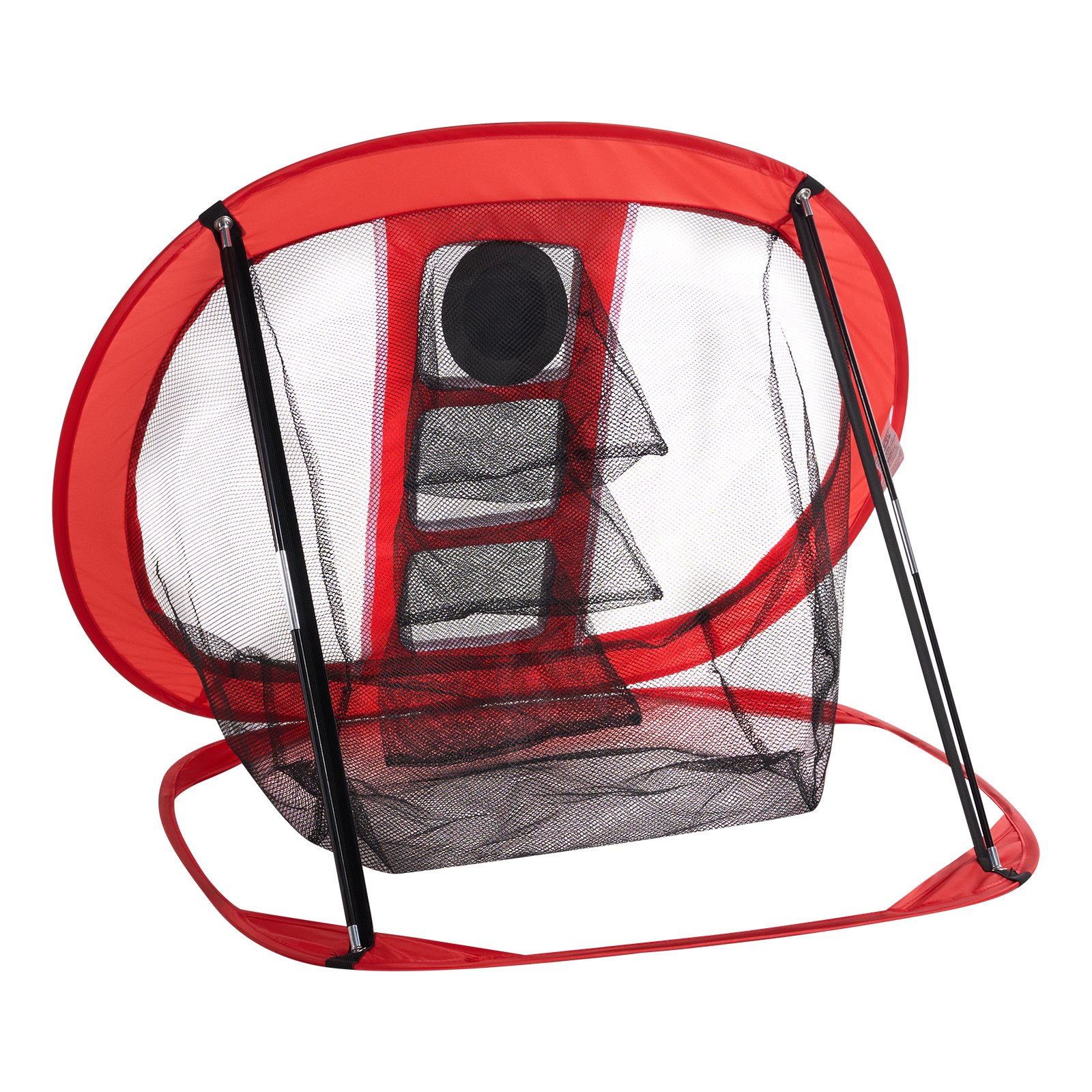 VEVOR Golf Chipping Net, opvouwbaar oefennet voor golf, draagbaar net voor golftraining binnen en buiten, met doel en draagtas, voor swingtraining in de achtertuin, rood
