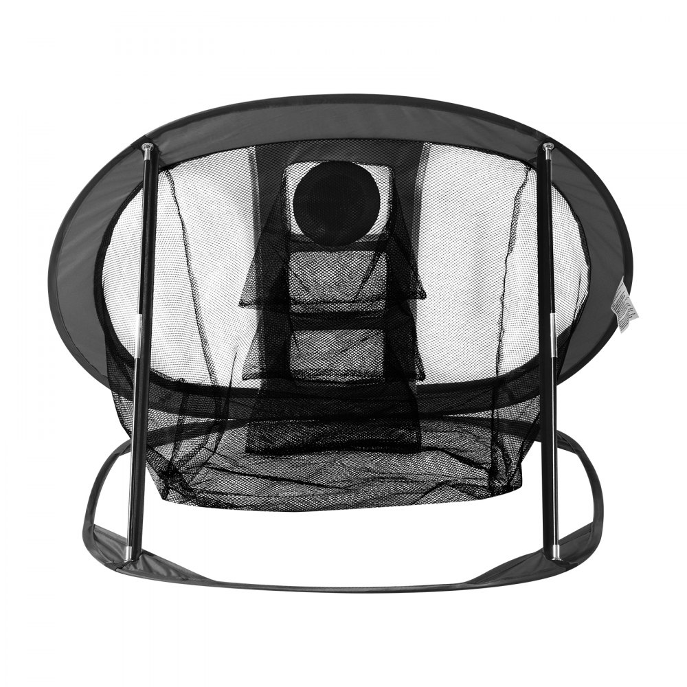 VEVOR Golf Chipping Net, opvouwbaar oefennet voor golf, draagbaar net voor binnen en buiten met doel/mat/ballen/tee/draagtas, voor swingtraining in de achtertuin, cadeau voor mannen, zwart
