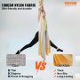 VEVOR aerial yoga hammock comparison shows thicker, non-slip, and long-lasting fabric vs thin, slippery fabric.