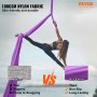 woman performing aerial yoga on a VEVOR aerial yoga hammock made of 100gsm nylon fabric, thick and durable.