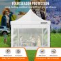 VEVOR Gazebo Opvouwbaar 3x3m Opvouwbaar Gazebo 240g PVC-gecoat Polyester Pop-Up Gazebo 1,95-2,13m Verstelbare Partytent Marquee Strandtent Wit voor Bruiloften of Andere Commerciële Activiteiten