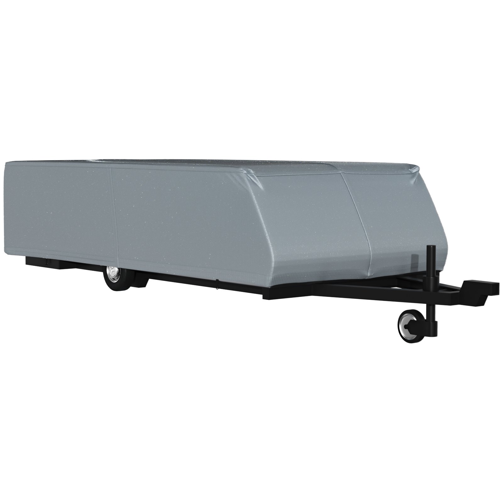 VEVOR Pop Up Camper Cover, Fit for 12'-14' Trailers, Ripstop 4-Layer Non-woven Fabric Folding Trailer Covers, UV Resistant Waterproof RV Storage Cover with 3 Wind-proof Ropes and 1 Storage Bag, Gray