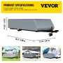 VEVOR Pop Up Camper Cover, Fit for 14'-16' Trailers, Ripstop 4-Layer Non-woven Fabric Folding Trailer Covers, UV Resistant Waterproof RV Storage Cover with 3 Wind-proof Ropes and 1 Storage Bag, Gray