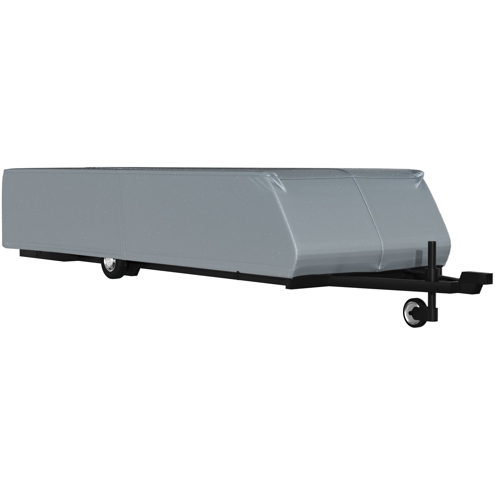VEVOR Pop Up Camper Cover, Fit for 16'-18' Trailers, Ripstop 4-Layer Non-woven Fabric Folding Trailer Covers, UV Resistant Waterproof RV Storage Cover with 3 Wind-proof Ropes and 1 Storage Bag, Gray
