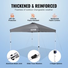 VEVOR paviljoen 304,8x304,8x320cm tuintent 250D PU zilver gecoate stof opvouwbaar paviljoen incl. opbergtas partytent 6-8 personen pop-up tent opvouwbare tent tuinpaviljoen voor kampeertrip