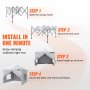 VEVOR pop up canopy: easy steps to open frame, secure cover, adjust height, and secure sides. install in 1 minute.