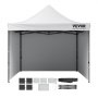 VEVOR 10x10 FT Pop up Canopy with Removable Sidewalls, Instant Canopies Portable Gazebo & Wheeled Bag, UV Resistant Waterproof, Enclosed Canopy Tent for Outdoor Events, Patio, Backyard, Party, Camping