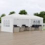 VEVOR Gazebo, 5,9 x 2,96 x 2,65 m, Partytent, Tuintent met Zijwanden en Geventileerde Ramen, 3 Hoogte-instellingen, Zonwering voor Buitenevenementen, Wit