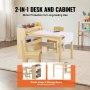 VEVOR kinderzitgroep, kindertafel, 2 kinderstoelen, 1 tafel, kinderzitgroep van MDF van de kwaliteit P2, 2 in 1 kindertafelset, bureau en kast, geschikt voor kinderen van 2-8 jaar, speelkamer