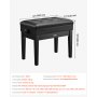 VEVOR Piano Bench, 22" x 13" x 19.3", Keyboard Piano Chair with 19.3"-22.8" Adjustable Height, Padded Cushion, Storage Compartment for Music Books, Wooden Piano Stool Seat, for Vanity, Living Room