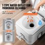 VEVOR portable toilet with manual pressure piston pump, t-type water outlet, and efficient cleaning.