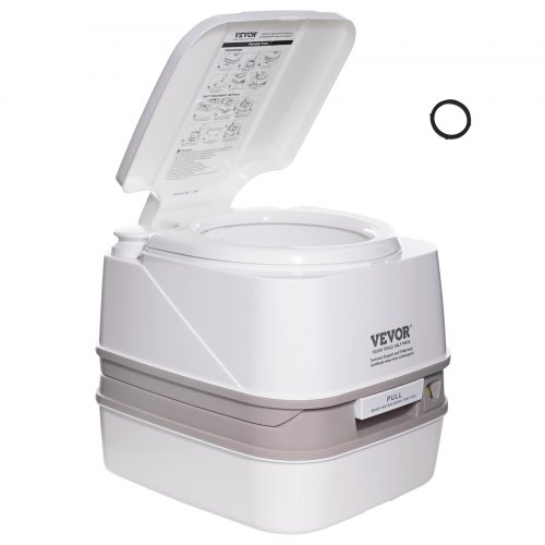 VEVOR Campingtoilet Mobiel toilet 12 + 10 L, draagbaar campingtoilet met drukspoeling 386 x 340 x 333 mm Reistoilet Noodtoilet Toiletten 199,6 kg Gewichtscapaciteit Campertoilet