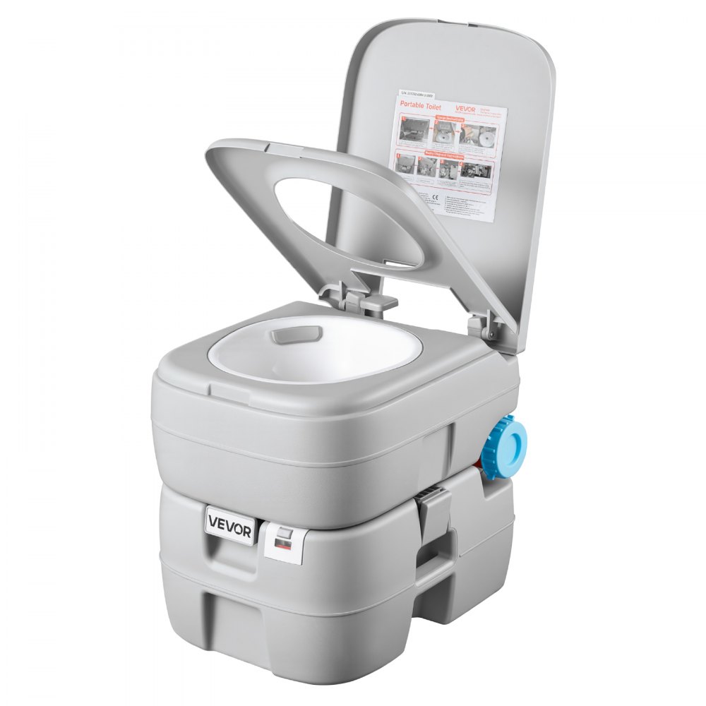 VEVOR Portable Toilet, 7.9 Gallon Detachable Waste Tank, 200 Flushes, Camping Toilet for Adults, Outdoor Travel Potty with Level Indicator, Suitable for RV Travel, Camping, Hiking, Boating and Trips