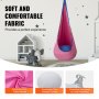 VEVOR hanging cave ø 70 x 160 cm hanging chair 54 kg load capacity hammock made of cotton canvas LED fairy lights hanging seat hanging tent swing therapy swing hanging swing children pink