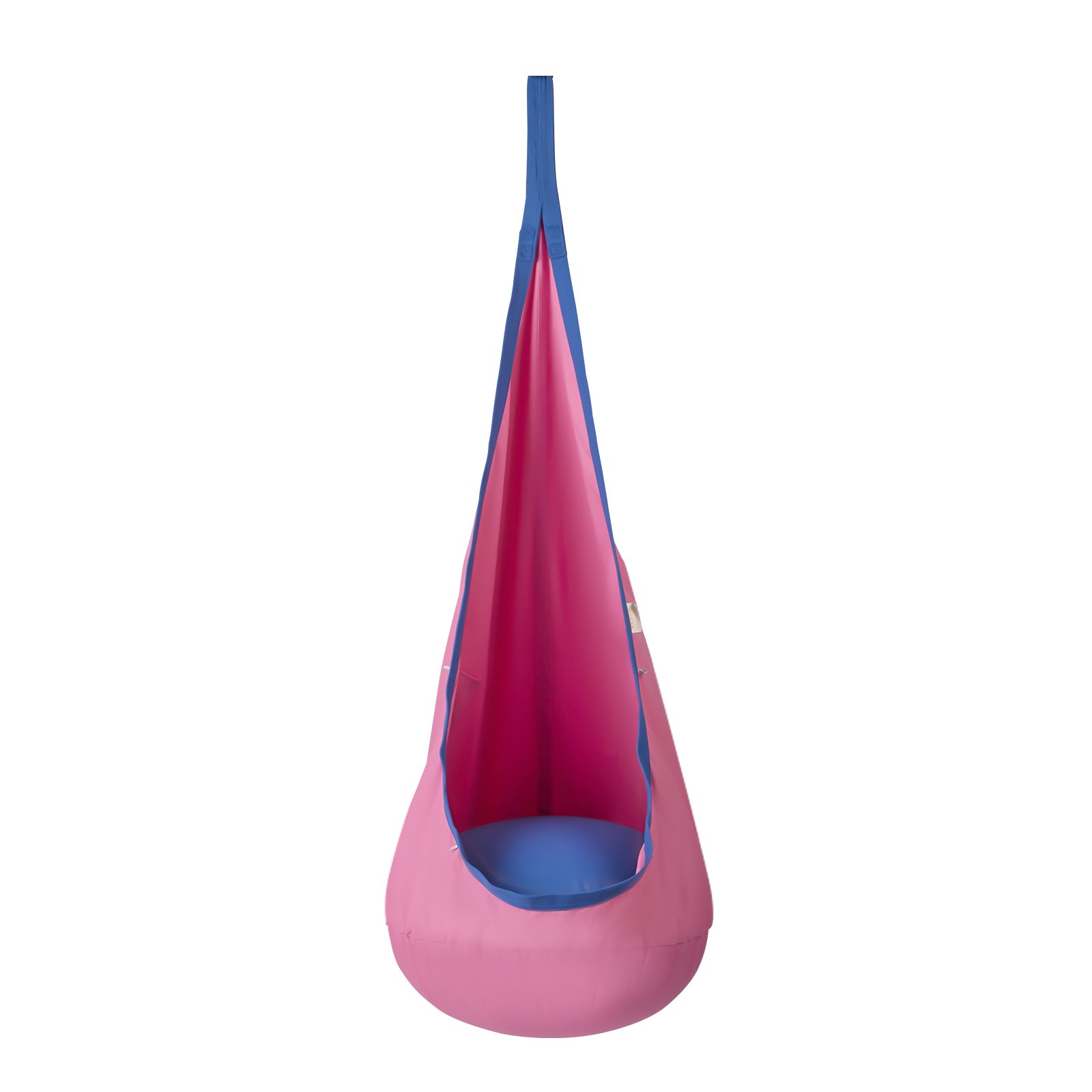 VEVOR hanggrot ø 70 x 160 cm hangstoel 54 kg draagvermogen hangmat van katoenen canvas LED-lichtketting hangzit hangtent schommel therapieschommel hangschommel kinderroze