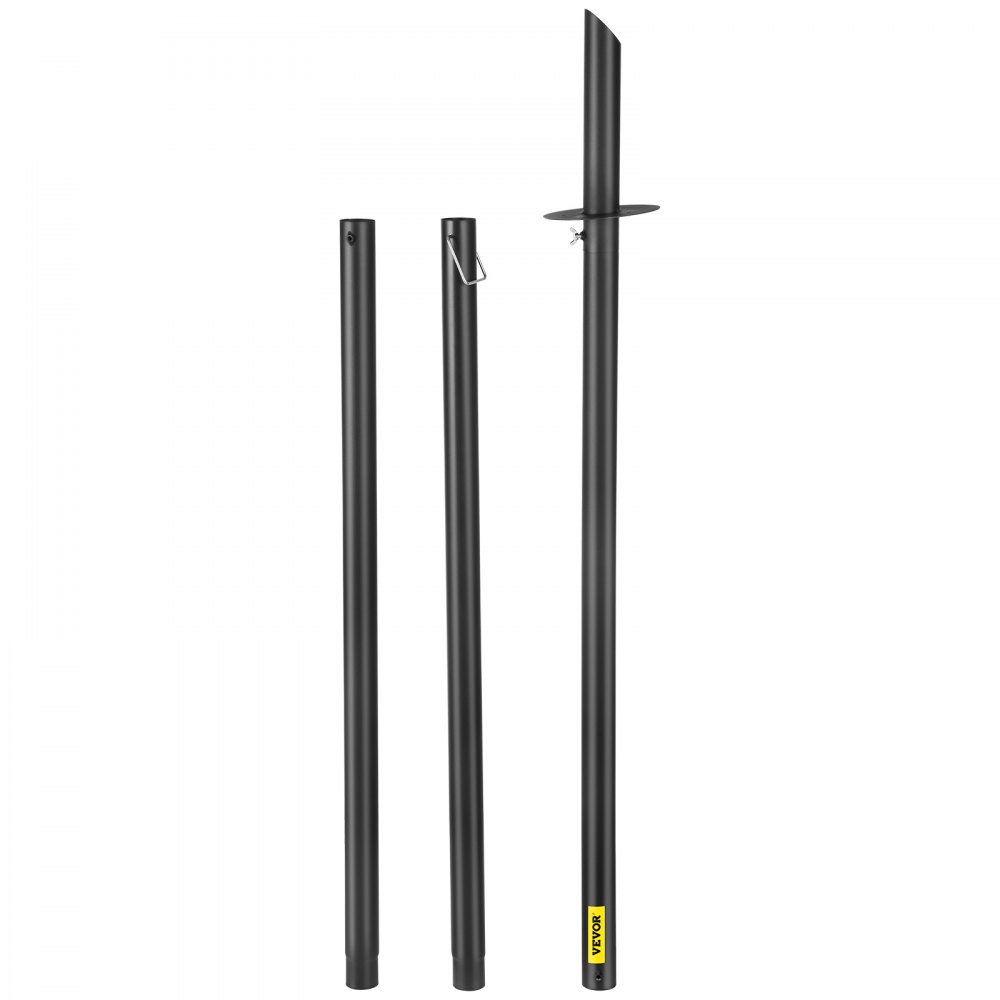 VEVOR set van 4 kerstverlichting paal 20kg draagvermogen kerstverlichting staven 322cm totale lengte kerstverlichting vlaggenmast Q195 staal Voor het ophangen van decoraties zoals kerstverlichting wimpels lantaarns vlaggen