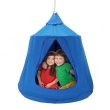 VEVOR hanggrot 150 kg hangzak kinderen voor binnen en buiten, hangmat 110x117cm, sensorische schommelstoel met LED-lichtketting, hangtent, speeltent voor kinderen en volwassenen