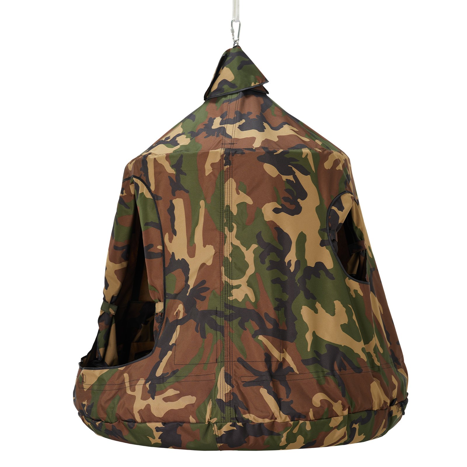 VEVOR Hangende grot 150 kg capaciteit Hangende tent voor binnen en buiten Hangende tas Sensorische schommelstoel met LED-lichtsnoer 110 x 117 cm Hangende tent Hangstoel voor kinderen en volwassenen Camouflage