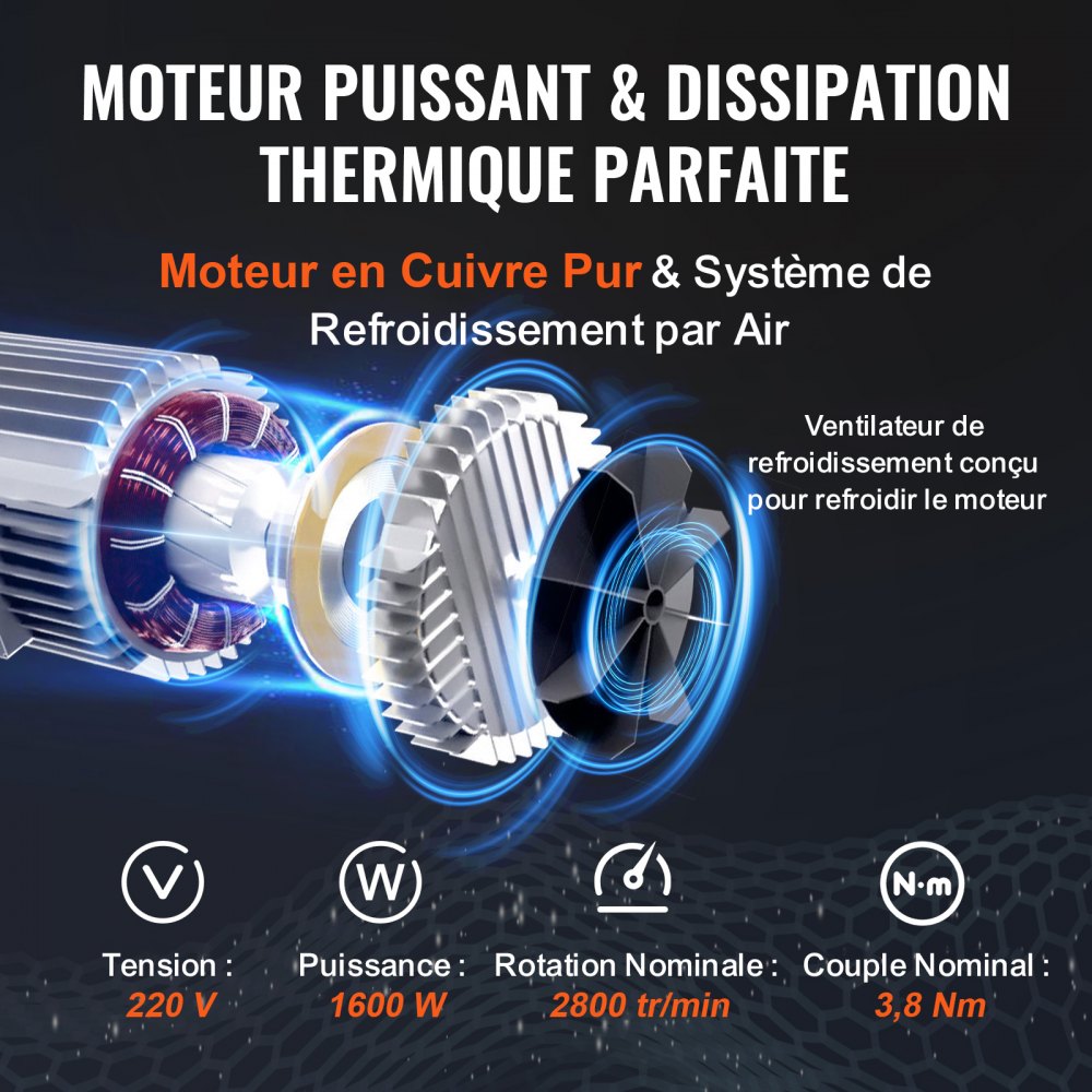 VEVOR elektrische kabellier 500kg tot 1000kg hefhoogte 12m kabeltakel motorlier 1600W motor katrol 10m/min hefsnelheid takel met draadloze afstandsbediening kabeltakel kettingtakel