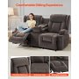 VEVOR Loveseat Relaxfauteuil, Elektrische Relaxbank met Verwarming & Massagefunctie, Massagestoel met Centrale Bediening, USB-poorten, Bekerhouders & Zijvakken, Bank voor Woonkamer, Bruin