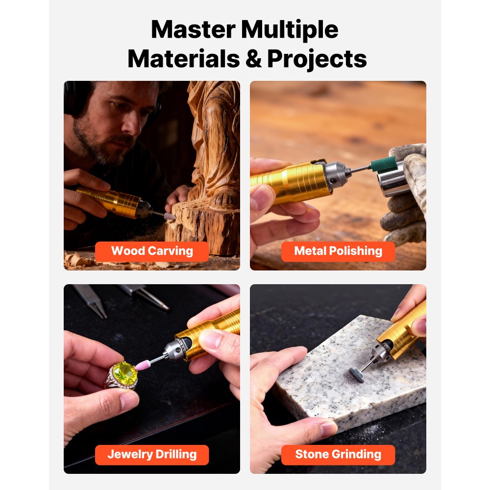 VEVOR elektrische roterende machine, 780 W, 25.000 tpm, flexibele as roterende machine met voetpedaalbediening, hangende freesmachine met 112-delige accessoire set, hogesnelheidsslijpen voor slijpen, polijsten en snijden