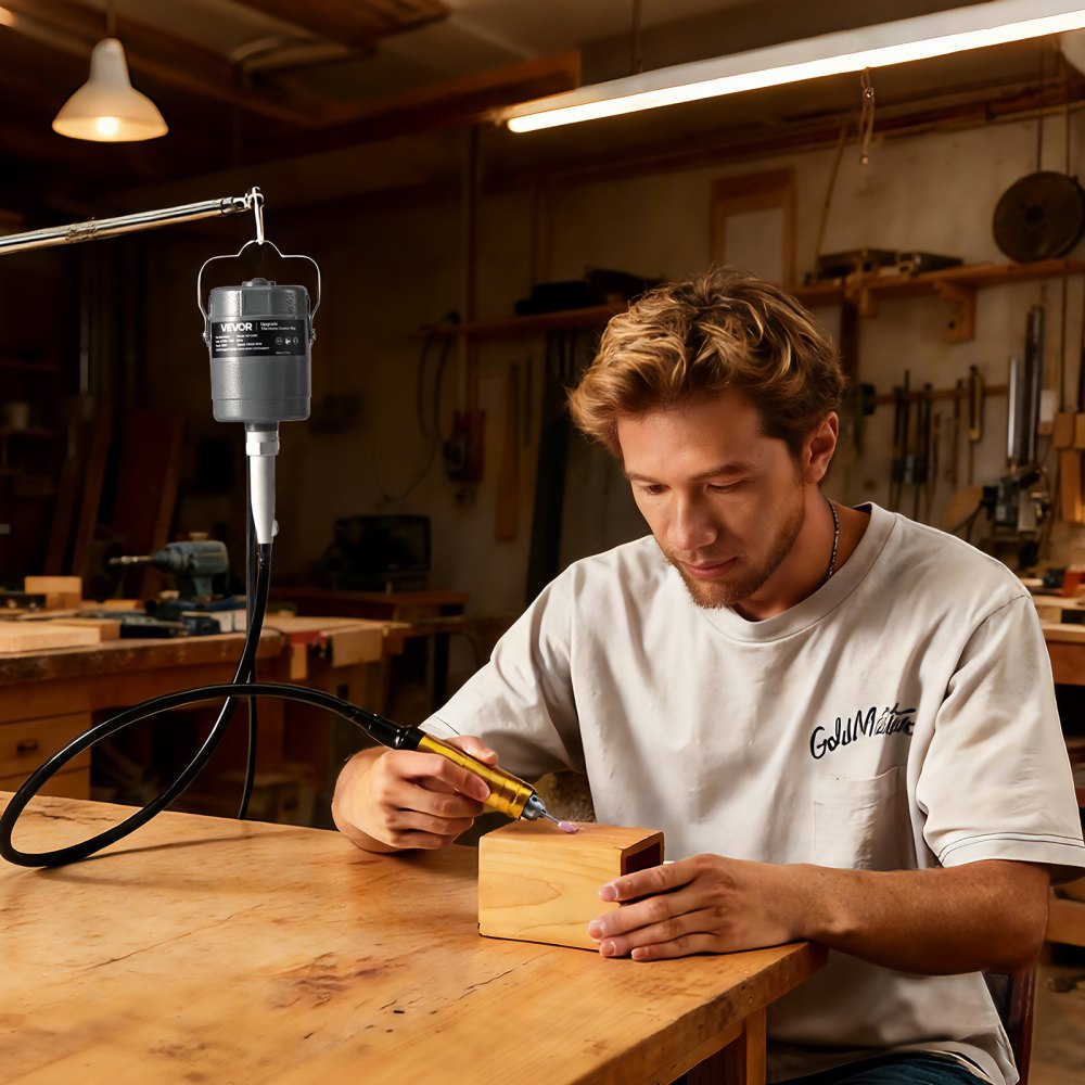 VEVOR elektrische roterende machine, 780 W, 25.000 tpm, flexibele as roterende machine met voetpedaalbediening, hangende freesmachine met 112-delige accessoire set, hogesnelheidsslijpen voor slijpen, polijsten en snijden