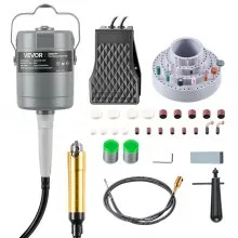 VEVOR elektrische roterende machine, 780 W, 25.000 tpm, flexibele as roterende machine met voetpedaalbediening, hangende freesmachine met 112-delige accessoire set, hogesnelheidsslijpen voor slijpen, polijsten en snijden