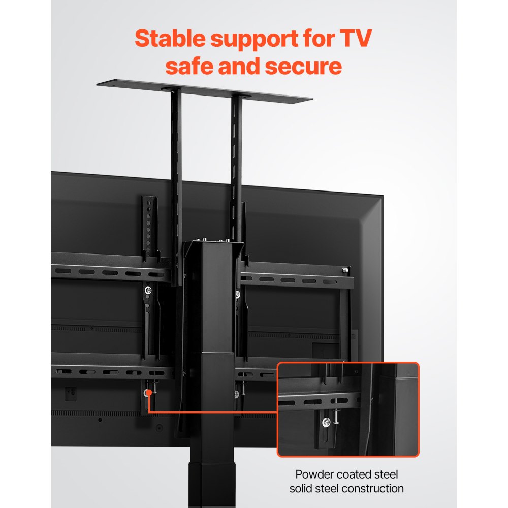 VEVOR Gemotoriseerde TV-liftstandaard Verstelbare TV-liftstandaard voor 813-1178 mm TV's (draagvermogen 54 kg), elektrische TV-beugel met afstandsbediening, TV-standaard met max. VESA 60 x 40 cm