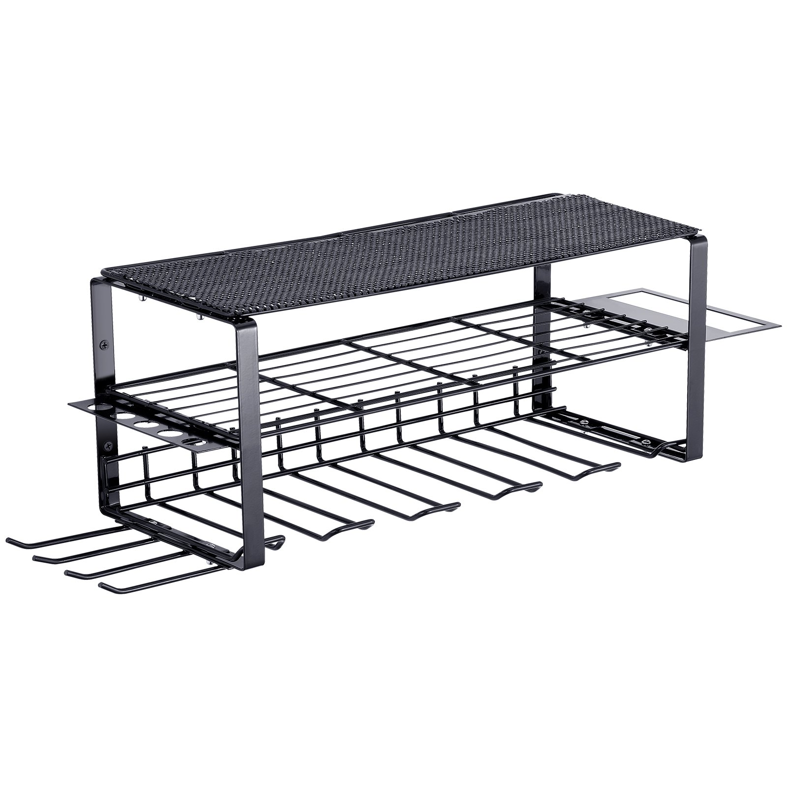 VEVOR Power Tool Organizer 30kg Draagvermogen Wandmontage Gereedschapshouder Koolstofstaal Garage Gereedschapsrek 700x205x255mm Gereedschapsopslag 3 Niveaus Garage Muuropslag