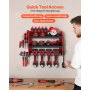 VEVOR Power Tool Organizer Wall Mount, 3-Layer Storage Rack with 4 Drill Holders, Tools Holder and Storage Rack with Side Pegboards, Garage Tool Organizer for Garage, Workbench, and Workshop