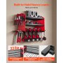 VEVOR Power Tool Organizer Wall Mount, 3-Layer Storage Rack with 4 Drill Holders, Tools Holder and Storage Rack with Side Pegboards, Garage Tool Organizer for Garage, Workbench, and Workshop