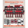 VEVOR Tool Storage Wall Mount, 4-laags opbergrek met 8 boorhouders, gereedschapshouder met schroevendraaierhouder, garagegereedschapsorganizer voor garage, werkbank en werkplaats