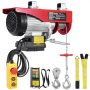 VEVOR elektrische lier, 600 kg, motorlier met 100 m draadloze en 4,2 m bekabelde afstandsbediening, 12 m hefhoogte met enkele kabel, enkele/dubbele hijsbanden, hijsgereedschap voor garage, magazijn, fabriek