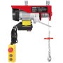 VEVOR elektrische lier, 200 kg, motorlier met 100 m draadloze en 4,2 m bekabelde afstandsbediening, 12 m hefhoogte met enkele kabel, enkele/dubbele hijsbanden, hijsgereedschap voor garage, magazijn, fabriek