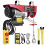 VEVOR elektrische lier, 200 kg, motorlier met 100 m draadloze en 4,2 m bekabelde afstandsbediening, 12 m hefhoogte met enkele kabel, enkele/dubbele hijsbanden, hijsgereedschap voor garage, magazijn, fabriek
