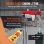 VEVOR Electric Hoist, 2640 lbs 230V Electric Winch with 14 ft Wired Remote Control, 40 ft Single Cable Lifting Height, Single/Double Slings, Emergency Stop, Lift Hoist for Garage Warehouse Factory