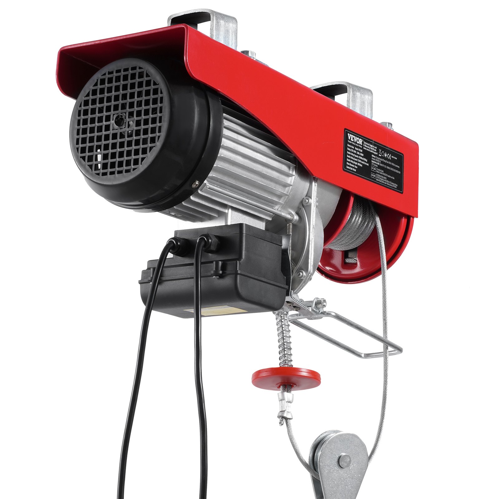 VEVOR Electric Hoist, 2640 lbs 230V Electric Winch with 14 ft Wired Remote Control, 40 ft Single Cable Lifting Height, Single/Double Slings, Emergency Stop, Lift Hoist for Garage Warehouse Factory