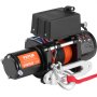 VEVOR elektrische lier, capaciteit 6000 lb, 12V DC voor vrachtwagens met 1/4 inch x 55 ft synthetisch touw, aluminium kabelgeleider, twee afstandsbedieningsopties, IP55 waterbestendigheid, ideaal voor het slepen van SUV's, vrachtwagens, jeeps, aanhangwagens en boten