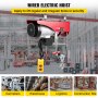 2200 LBS Electric Wire Hoist Winch Hoist Crane Lift Overhead Double-Hook Transmission