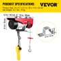 VEVOR Lift Elektrische Takel 550Lbs/1100Lbs Elektrische Takel 220V Bovenloopkraan Lift Elektrische Draad Takel Afstandsbediening