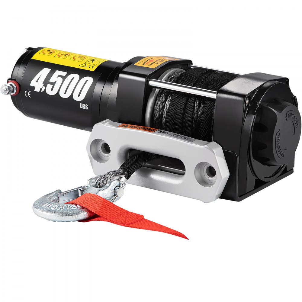 VEVOR Elektrische Lier 4.500LBS Utv Lier Kabel Lier 12V Dc met Synthetisch Touw Van 12,5M Power Winch met Draadloze Afstandsbediening Truck Lier